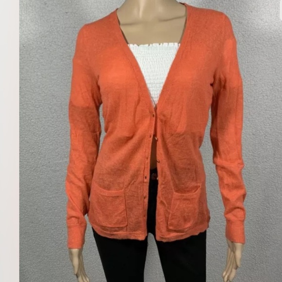 Banana Republic Italian Wool Alpaca Cardigan Sweater Womens S Office Preppy - Picture 1 of 8
